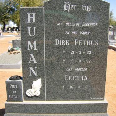 HUMAN Dirk Petrus 1933-1992 &amp; Cecilia 1939-