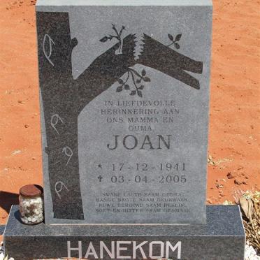 HANEKOM Joan 1941-2005