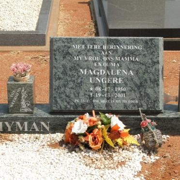 HYMAN Magdalena nee UNGERE 1950-2001