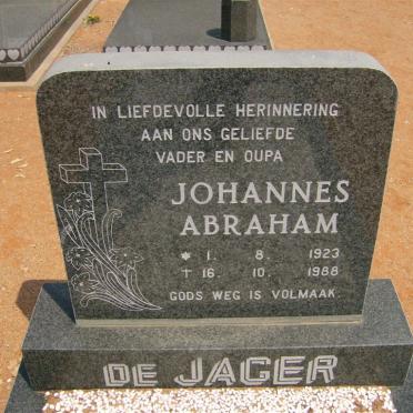 JAGER Johannes Abraham, de 1923-1988