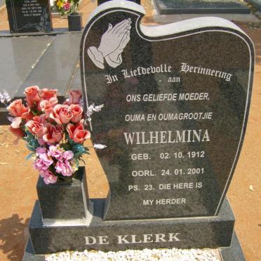 KLERK Wilhelmina, de 1912-2001