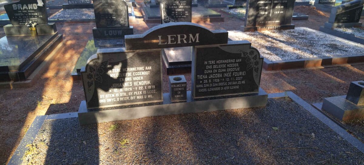 LERM Johannes Hendrik 1926-1979 & Tiena Jacoba FOURIE 1926-2007