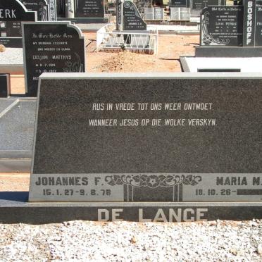 LANGE Johannes F., de 1927-1978 &amp; Maria M. 1926-