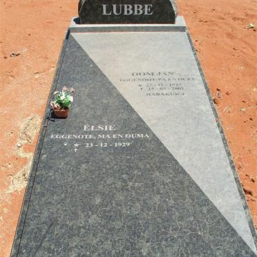 LUBBE Jan 1927-2001 &amp; Elsie 1929-