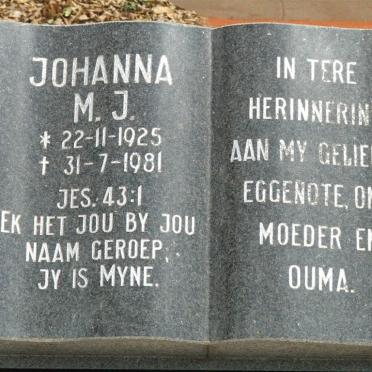 LUBBE Johannes Petrus 1916-2002 &amp; Johanna M.J. 1925-1981