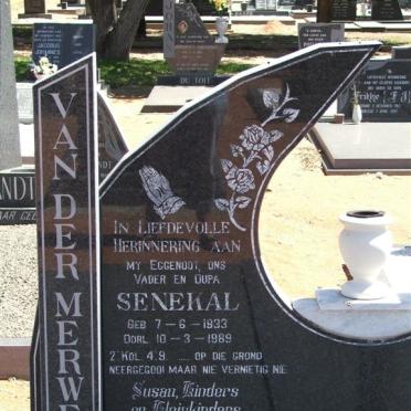 MERWE Senekal, van der 1933-1989