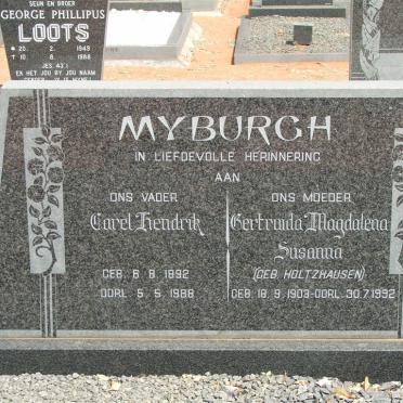 MYBURGH Carel Hendrik 1892-1988 &amp; Gertruida Magdalena Susanna HOLTZHAUSEN 1903-1992