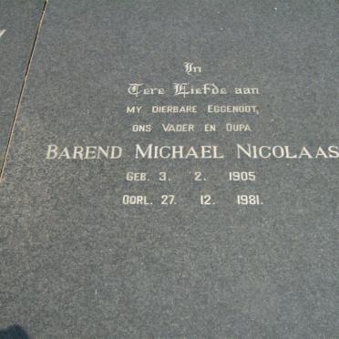 NIEKERK Barend Michael Nicolaas, van 1905-1981