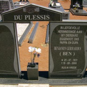 PLESSIS Benjamin Gerhardus, du 1931-200