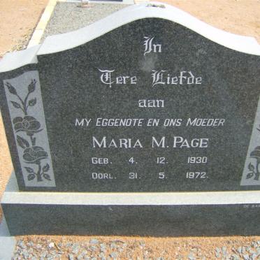 PAGE Maria M. 1930-1972