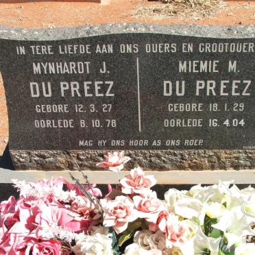 PREEZ Mynhardt J., du 1927-1978 &amp; Miemie M. 1929-2004