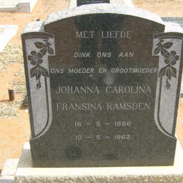 RAMSDEN Johanna Carolina Fransina 1886-1962