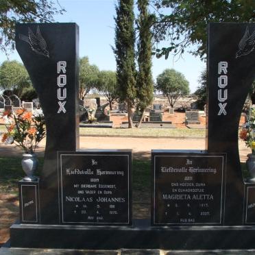 ROUX Nicolaas Johannes 1911-1975 &amp; Magrieta Aletta 1917-2007