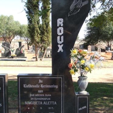 ROUX Magrieta Aletta 1917-2007