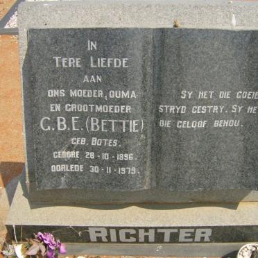 RICHTER G.B.E. nee BOTES 1896-1979