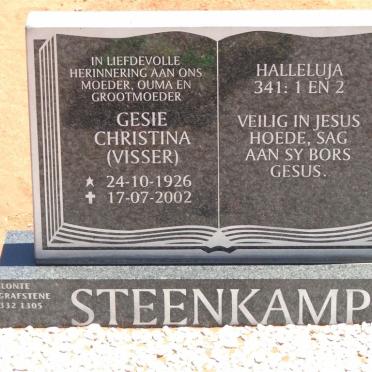 STEENKAMP Gesie Christina nee VISSER 1926-2002