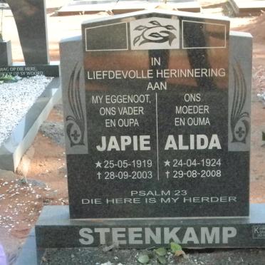 STEENKAMP Japie 1919-2003 &amp; Alida 1924-2008