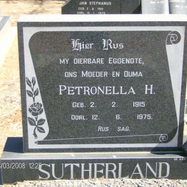 SUTHERLAND Petronella H. 1915-1975