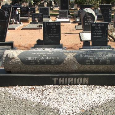 THIRION Christiaan Jacobus 1891-1977 &amp; Isabella Elizabeth MARITZ 1891-1978