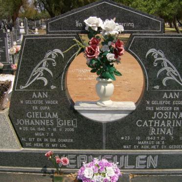 VERMEULEN Gieljam Johannes 1940-2006 &amp; Josina Catharina 1943-1988