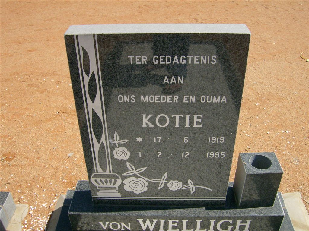 WIELLIGH Kotie, von 1919-1995