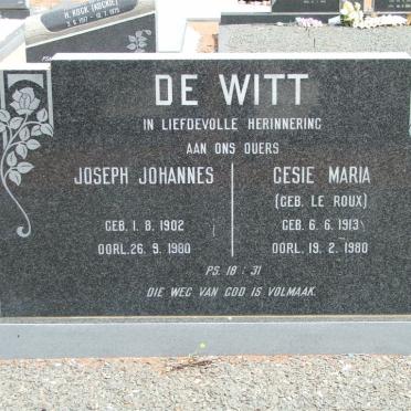 WITT Joseph Johannes, de 1902-1980 &amp; Gesie Maria LE ROUX 1913-1980