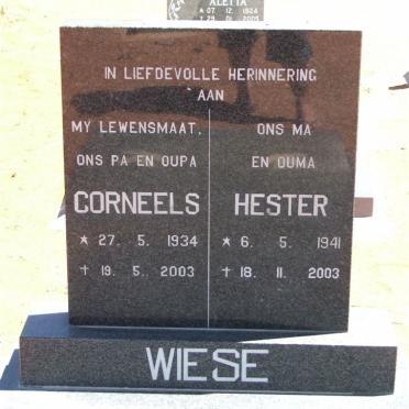 WIESE Corneels 1934-2003 &amp; Hester 1941-2003