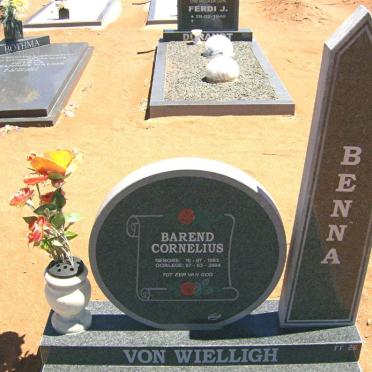 WIELLIGH Barend Cornelius, von 1985-2004