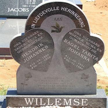 WILLEMSE Hendrik Johannes 1918-1976 &amp; Ragel Tabita Johanna 1921-1986