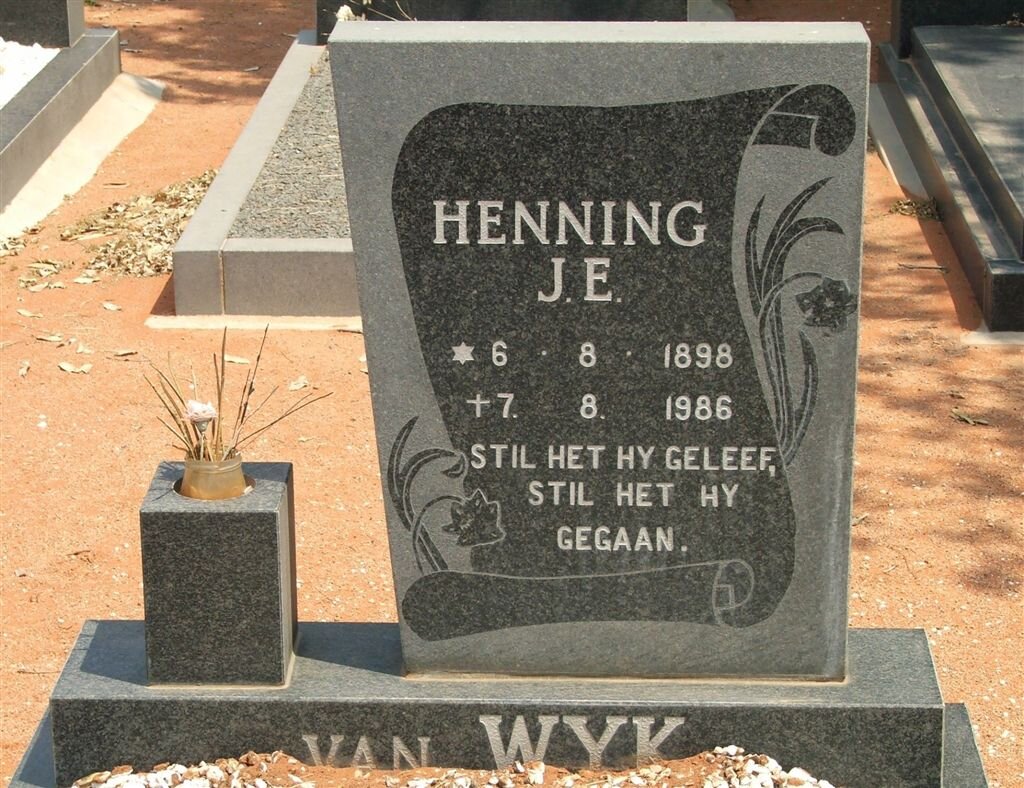 WYK Henning J.E., van 1898 1986