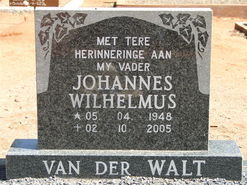 WALT Johannes Wilhelmus, van der 1948-2005