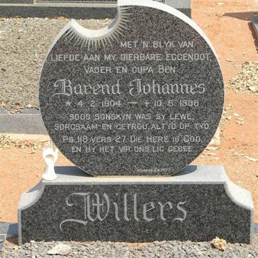 WILLERS Barend Johannes 1904-1988