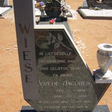 WIESE Vrede Jacobus 1956-1990