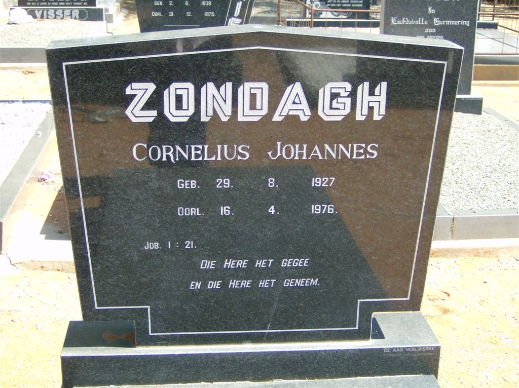 ZONDAGH Cornelius Johannes 1927-1976