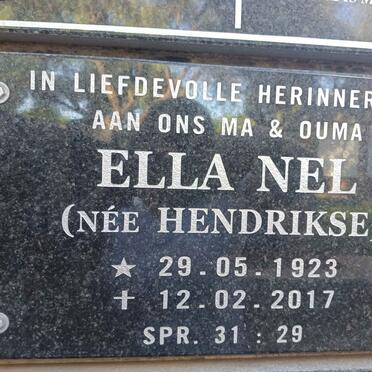 NEL Ella nee HENDRIKSE 1923-2017