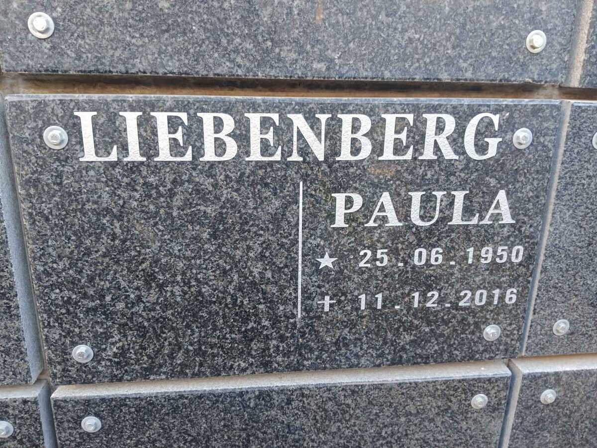 LIEBENBERG Paula 1950-2016