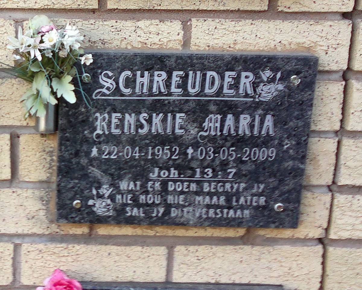 SCHREUDER Renskie Maria 1952-2009