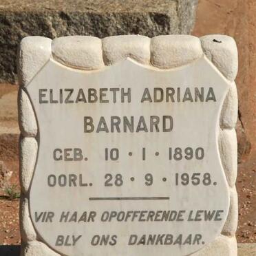 BARNARD Elizabeth Adriana 1890-1958