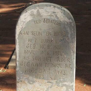 BURGER W.P. 1912-1934