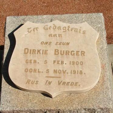 BURGER Dirkie 1900-1918