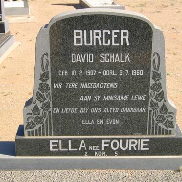 BURGER David Schalk 1907-1960