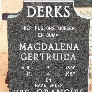 DERKS Magdalena Gertruida 1896-1987 :: ORANGIES Org