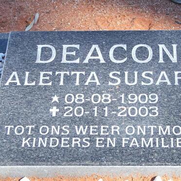 DEACON Aletta Susara 1909-2003