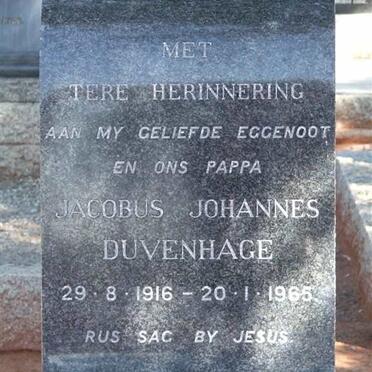 DUVENHAGE Jacobus Johannes 1916-1965
