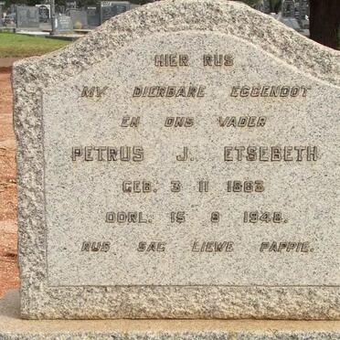 ETSEBETH Petrus J. 1863-1948