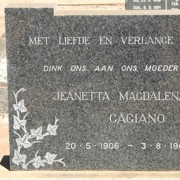 GAGIANO Jeanetta Magdalena 1906-1963