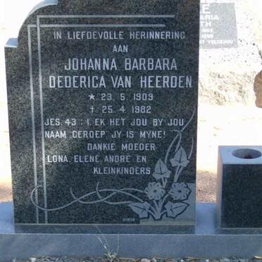 HEERDEN Johanna Barbara Dederica, van 1909-1982