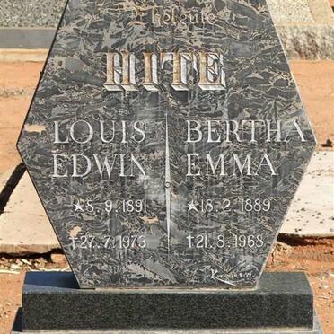 HITE Louis Edwin 1891-1973 &amp; Bertha Emma 1889-1968
