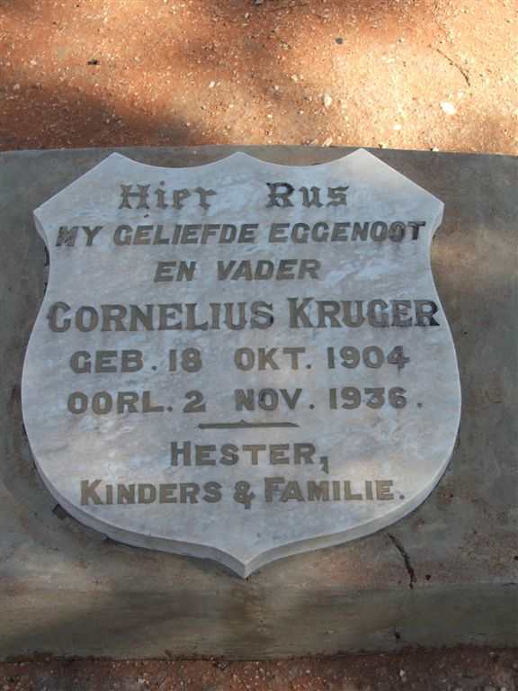 KRUGER Cornelius 1904-1936