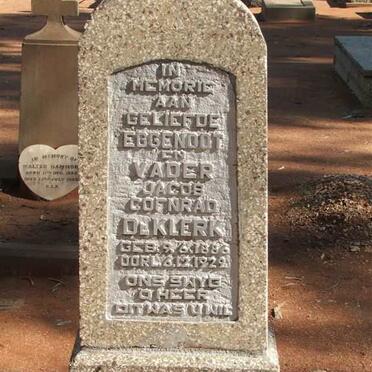 KLERK Jacob Coenrad, de 1886-1929